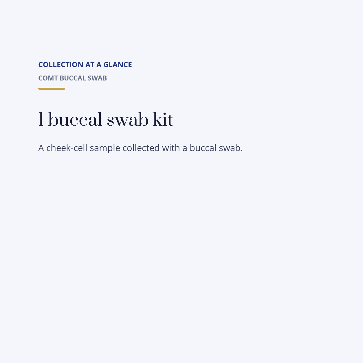DIATA LAB COLLECTION | COMT Buccal Swab | bbcb4e7c5157