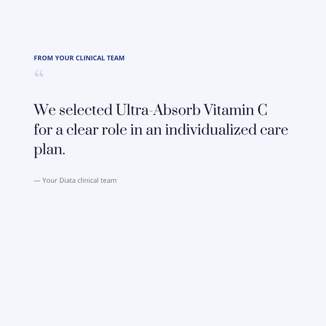 Ultra-Absorb Vitamin C — clinical team selection