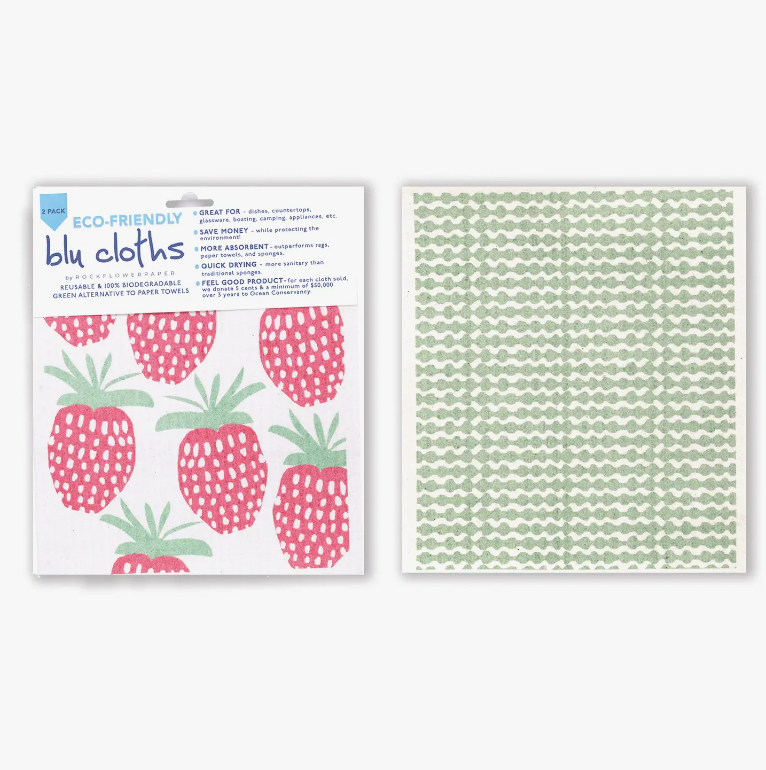 Summer Strawberries | Reusable Dish Towels {Set of 2}