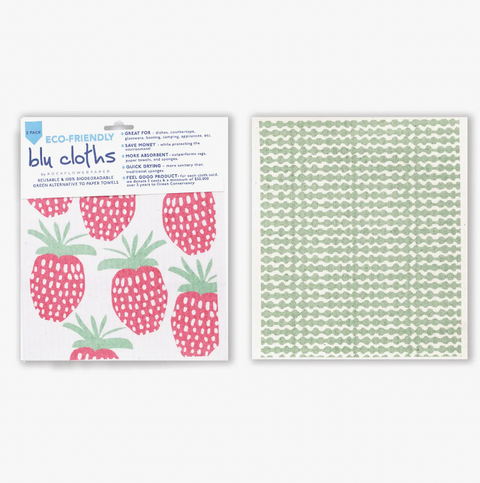 Summer Strawberries | Reusable Dish Towels {Set of 2}