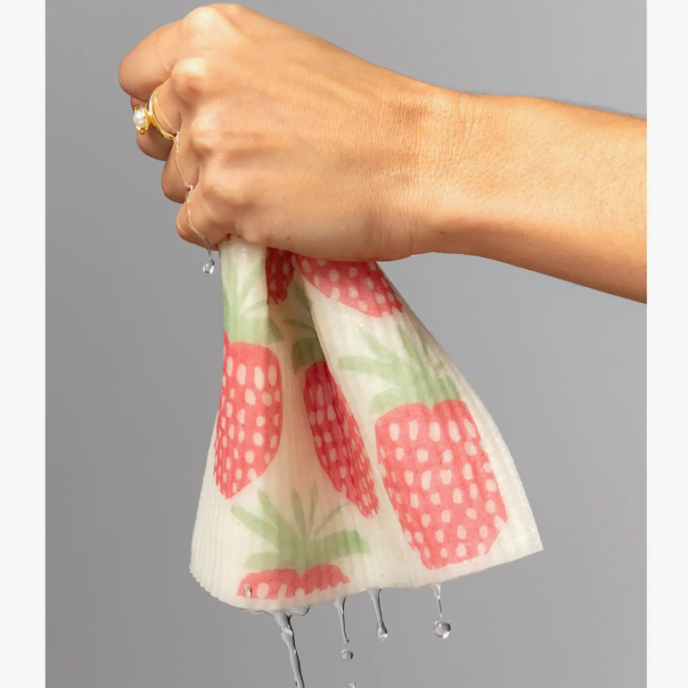 Summer Strawberries | Reusable Dish Towels {Set of 2}