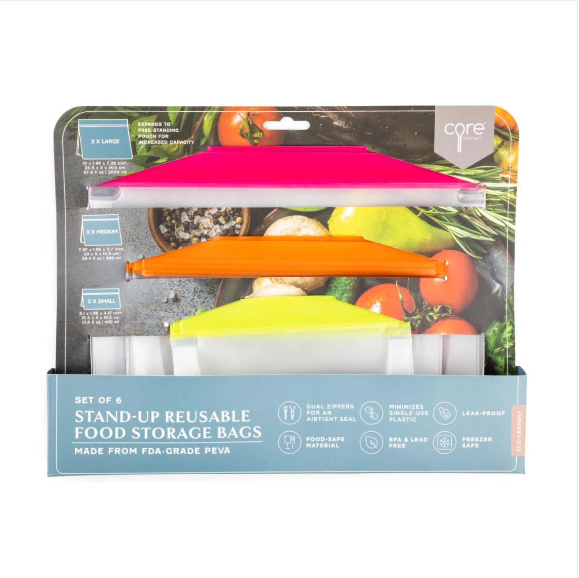 REUSABLE FOOD STORAGE BAGS